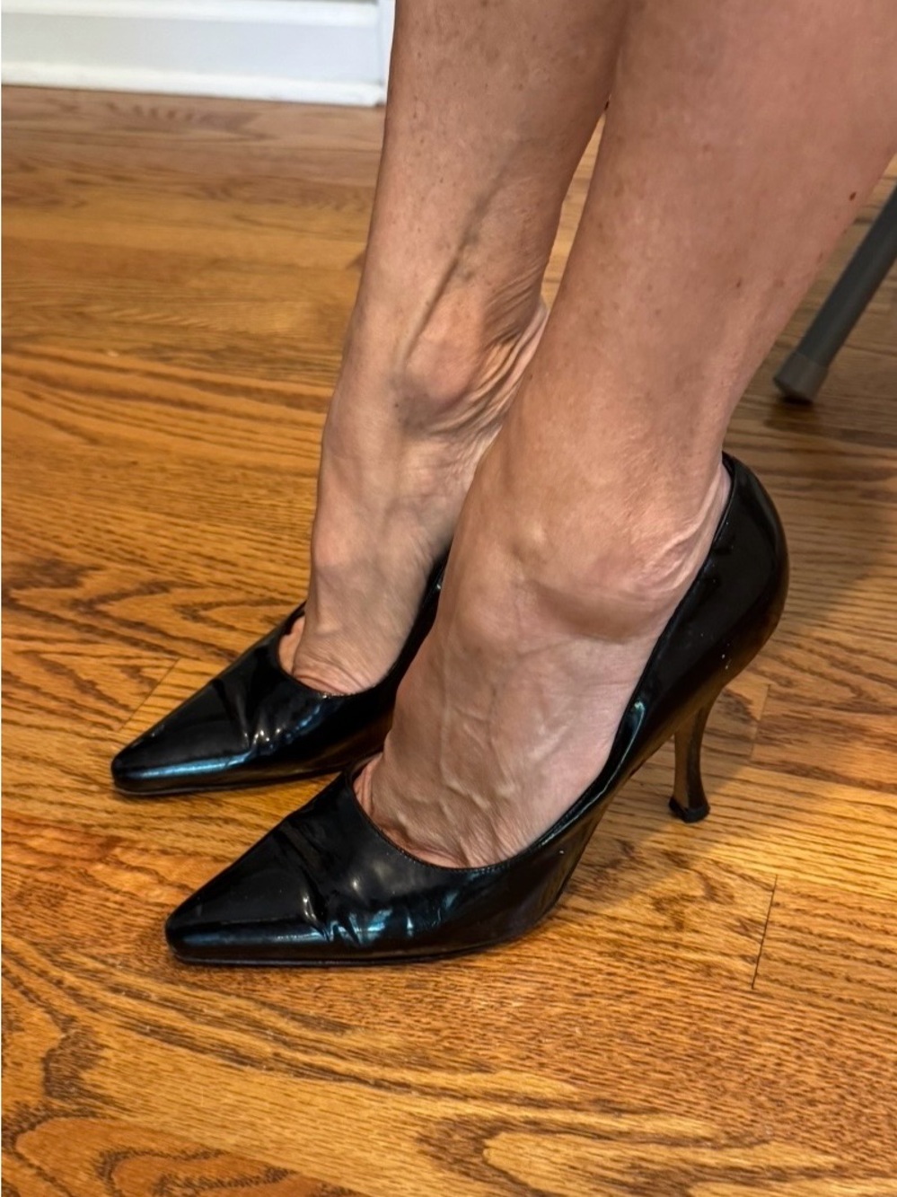 Manolo Blahnik Black Patent Pointed Toe Pumps